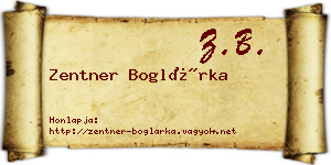 Zentner Boglárka névjegykártya